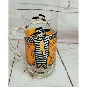 Vintage McDonalds Hamburglar Collector Series Glass RARE 1970 Cup With Handle